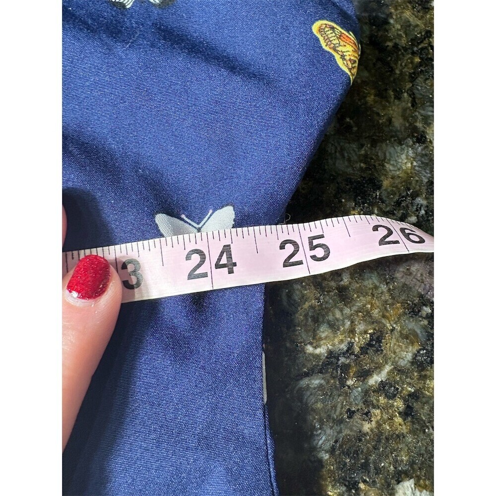 Emery Rose Blouse Womens 1XL Plus Navy Blue Butterfly Print Scoop Neck Top - Picture 7 of 9
